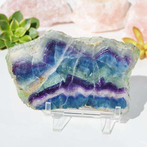 Purple, Green and Blue Rainbow Fluorite Slice