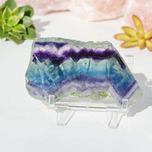 Purple, Green and Blue Rainbow Fluorite Slice