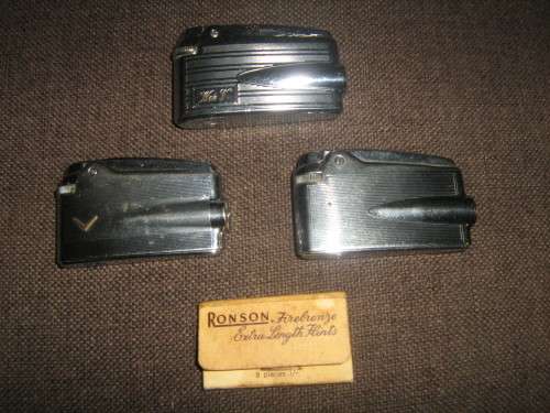 3 Ronson lighters with old flints