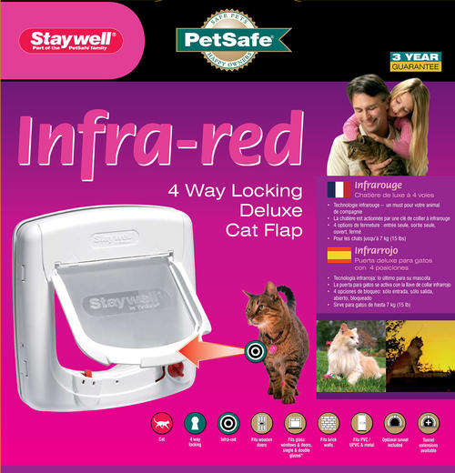 Staywell 4 Way Locking Deluxe Infra-Red Cat Flap - NO RESERVE - IMMEDIATELY AVAILABLE!