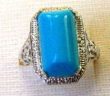 Big Turquoise in Sterling Silver Ring.