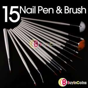 New 15 Nail Art Design Painting Pen Polish Brush Set