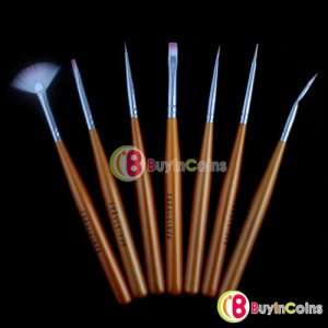 7 Nail Art Brushes Painting Design Set White Handle