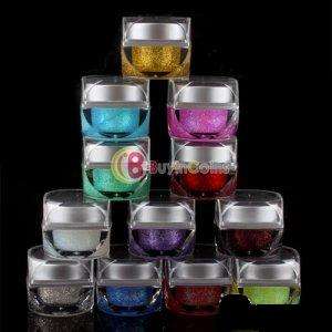 12 Mix Colors Glitter UV Builder Gel Nail Art Tips 8ml