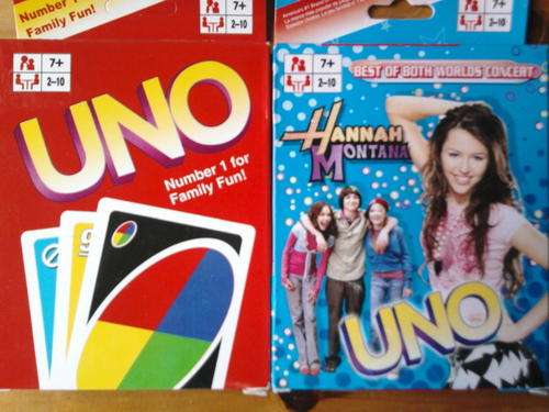 HANNAH MONTANA AND THE ORIGINAL UNO CARDS
