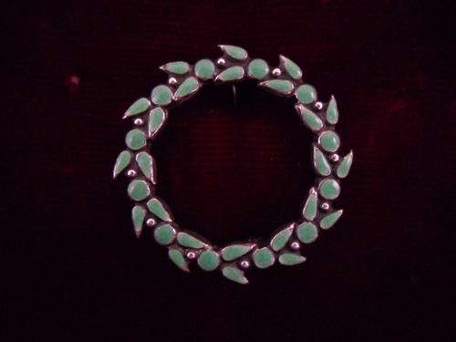 Fantastic Vintage Sterling Silver And Enamel Brooch.