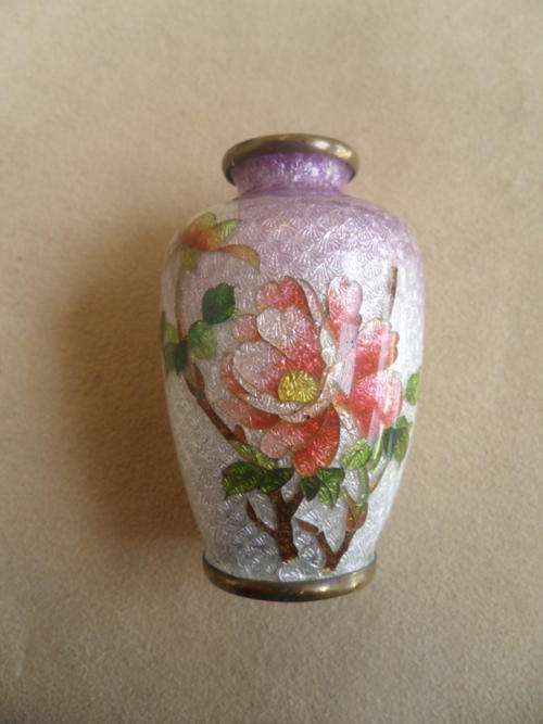 Totally Fabulous Vintage Guilloche Enamel Vase,