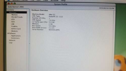 IMAC G5 21'' COMPUTER  3.0 HDD 500GB Desktop Computer 1.8 Ghz, White 2.0 GB ram