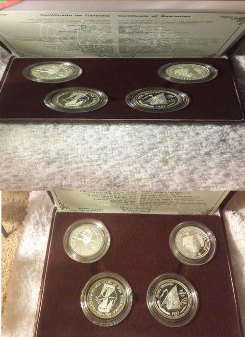 Extremely RARE 1988 SILVER PORTUGUESE ERA OF DISCOVERY -4 COIN SET -