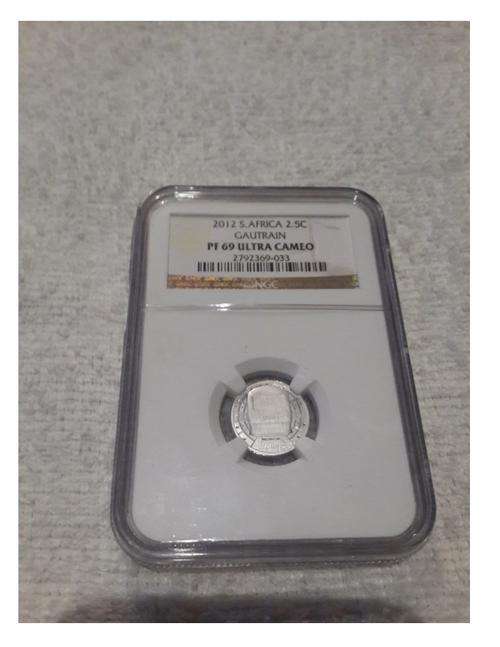 TICKEY - 2012 SILVER 2.5 CENT - GAUTRAIN PF69 ULTRA CAMEO NGC GRADED RARE