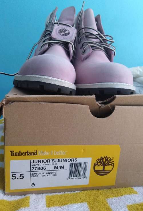 Pink Ladies Timberland. Original with box and polish spray