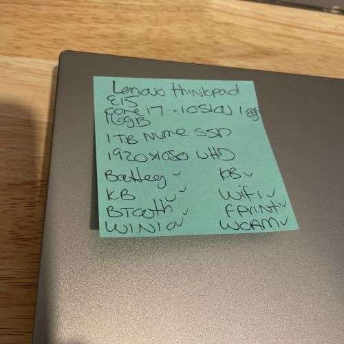 Lenovo Thinkpad E15 - i7 10th Gen - 16GB Ram - 1TB SSD NVME - Excellent Condition