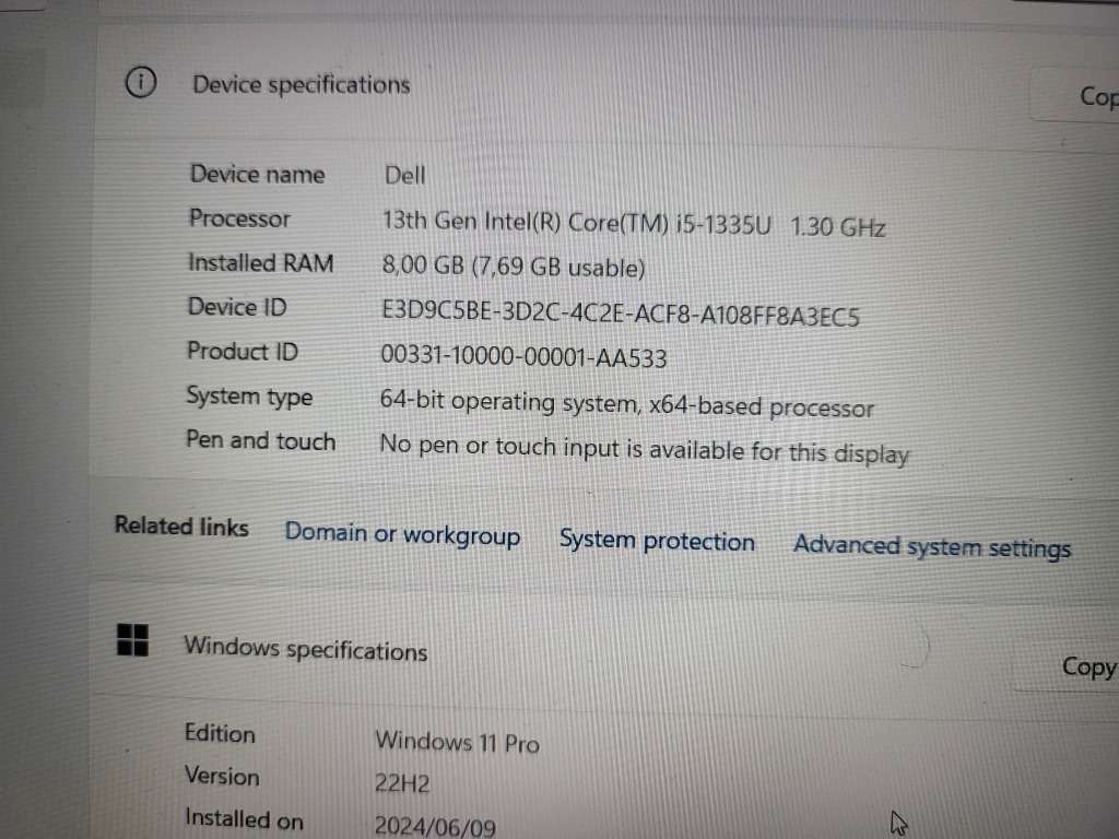 Dell Latitude - 3540 - i5 13th Gen - 8GB Ram - 512GB SSD - VERY GOOD Condition