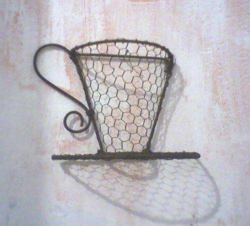 Rustic Wire Tea Cup - 3D detail - stunning!