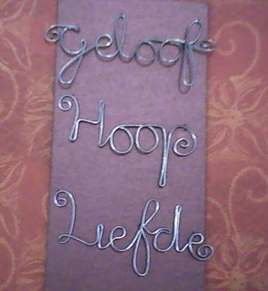 Mini wire words - Geloof, Hoop, Liefde - SPECIAL!