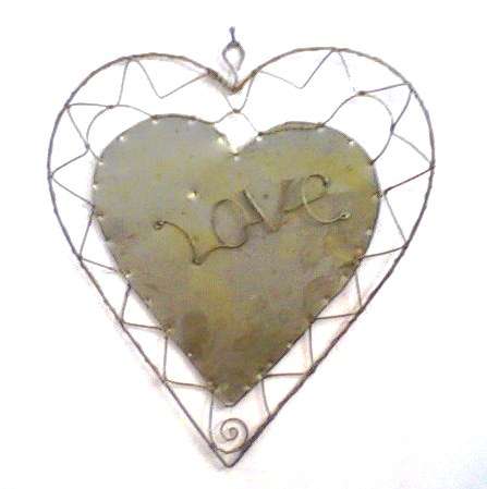 Lovely handcrafted tin and wire heart - absolutely stunning!