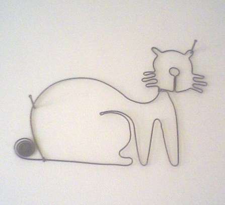 Delightful Garden Wire Cat!  Hang in or outside! Magnificent!