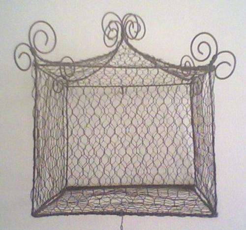 Rustic Wire cage - fill with fairy lights for a magic light feature in your garden.