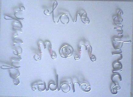 Little wire scrapbooking words - MOTHER'S DAY SELECTION - silver.