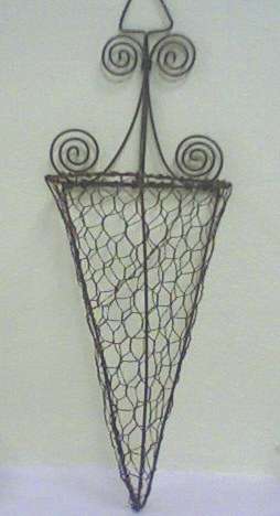 Rustic wire wall-mount herb holder - lovely!