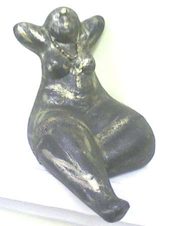 Bronze-colored fat lady ornament