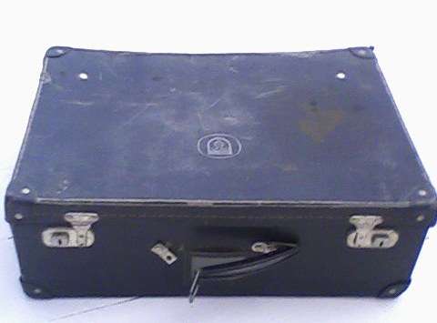 Old School Suitcase - with original printed scool table inside - lovely old item!