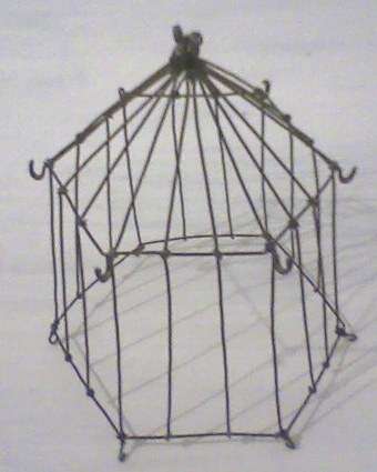 NEW DESIGN!!!!!!!Rustic Wire cage - frame - lovely to place over a bowl with flowers or picture.
