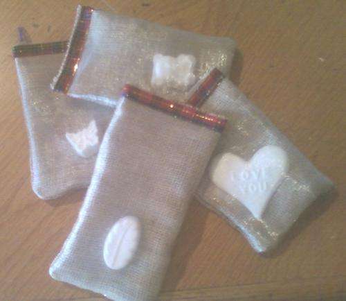 Country-style hessian sachet filled with organic lavender and ceramic charm detail-beautiful gift!