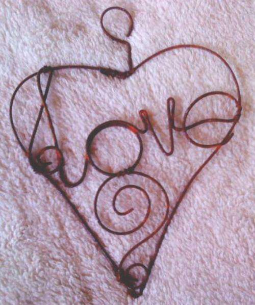 Rustic Wire Designer Heart Decoration