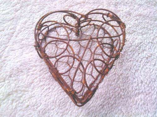 Small Rustic Wire Designer Heart basket