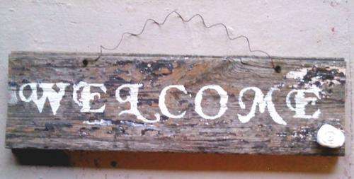 Beautiful old wood and wire french style sign!