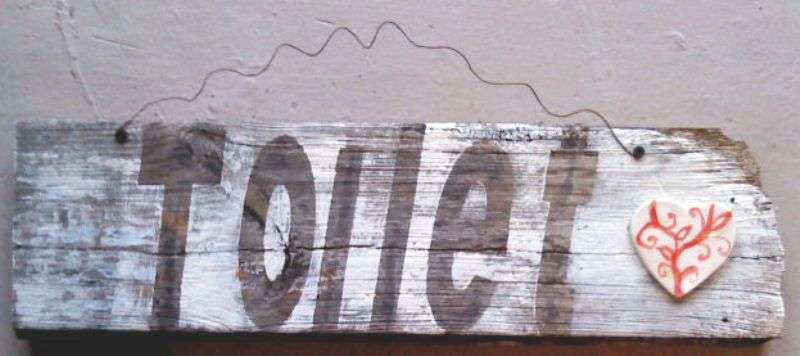 Beautiful old wood and wire french style sign!
