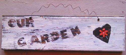 Beautiful old wood and wire french style sign!