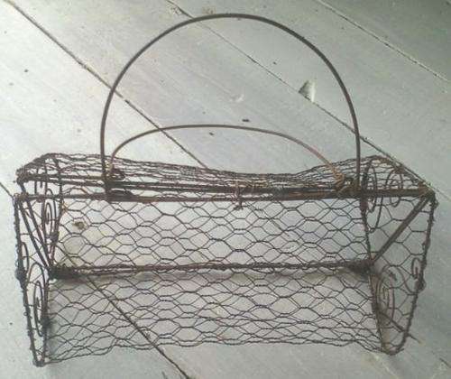 Rustic wire mesh handbags- open it up and fill with a plant, potpouri or anything funky!