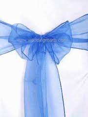 Organza Tie Backs - royal blue.