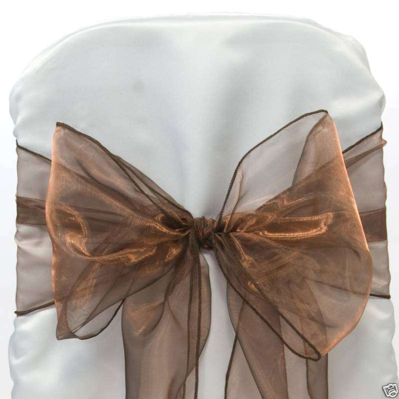 Organza Tie Backs - chocolate brown.