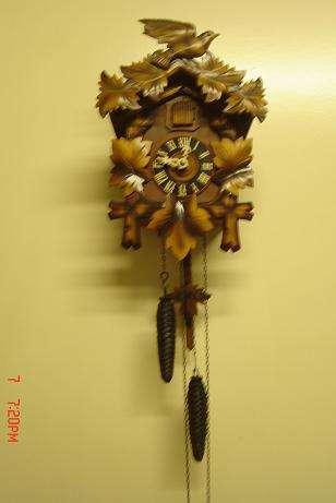 LOVELY OLD TWO TONE WEST GERMAN CUCKOO CLOCK, WORKING