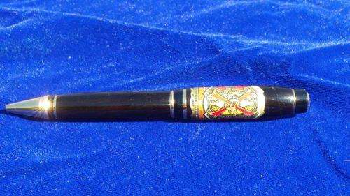 Handcrafted Cigar-style pen with genuine cigar ring.