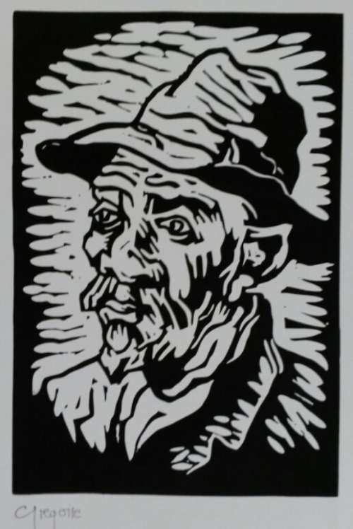 Gregoire Boonzaier Litho Print - OLD MAN - Signed in pencil