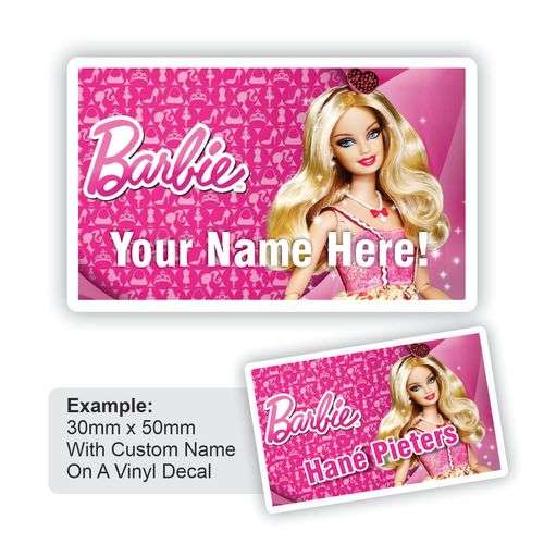 100 Custom Barbie Labels For School! Valued at R350!!!