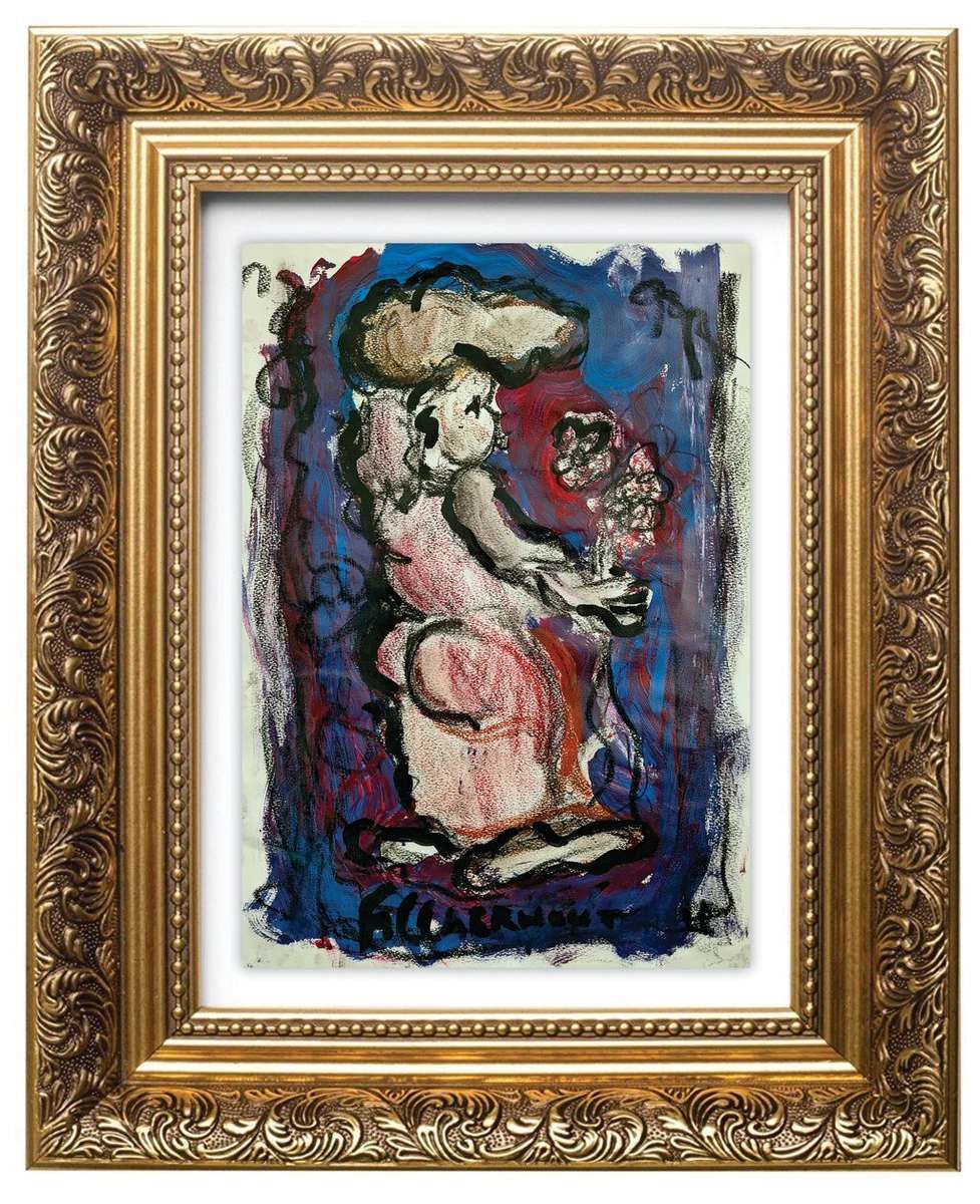 Frans Claerhout - LARGE Mixed Media on paper - Signed on back in pen