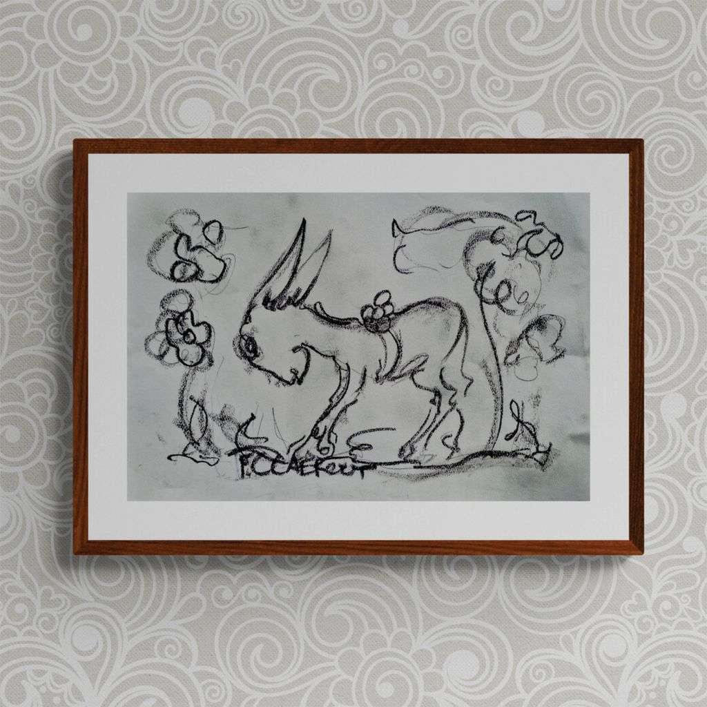 Frans Claerhout - Charcoal Donkey - 60 x 42