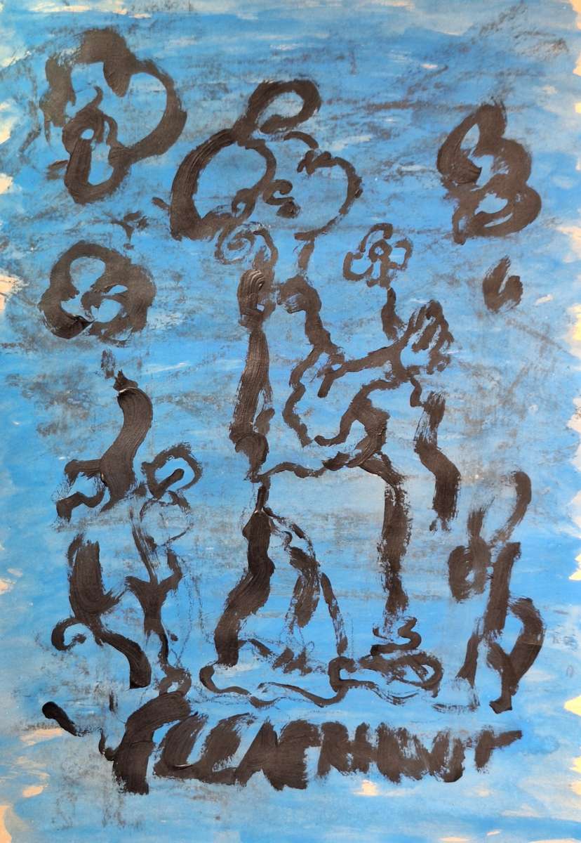 Frans Claerhout - Figure with flowers - 59 x 42