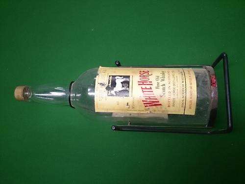 Rare old White Horse whiskey bottle (4.5l) with stand