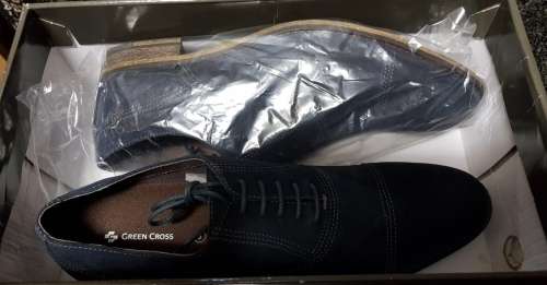 ***Green Cross*** Genuine Leather***Men's Blue Suede Shoe UK 10