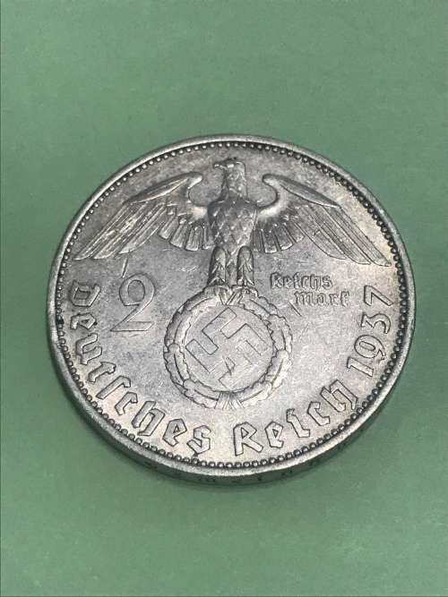 2 Reichs mark 1937A Paul von beneckendorff