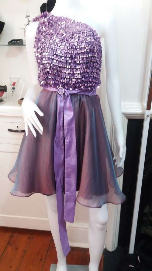 feminine girly one shoulder dress