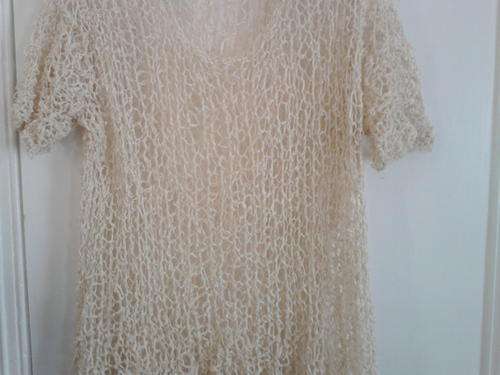 cream chenile loose knit top