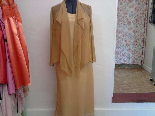 Soft double layer strappy dress with floaty chiffon jacket