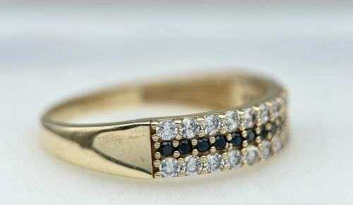 Stunning Ladies 9k cubic channel ring
